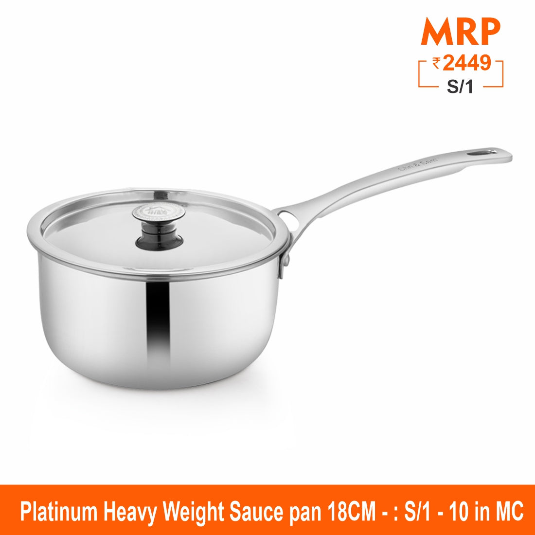 Heavy Weight Sauce Pan - Platinum