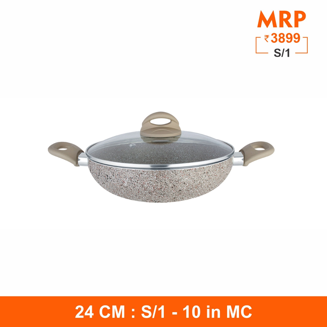 Rockline - Kadhai with Glass Lid