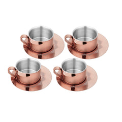 Laser Cup and Saucer with Rose Gold PVD Coating - First Impression