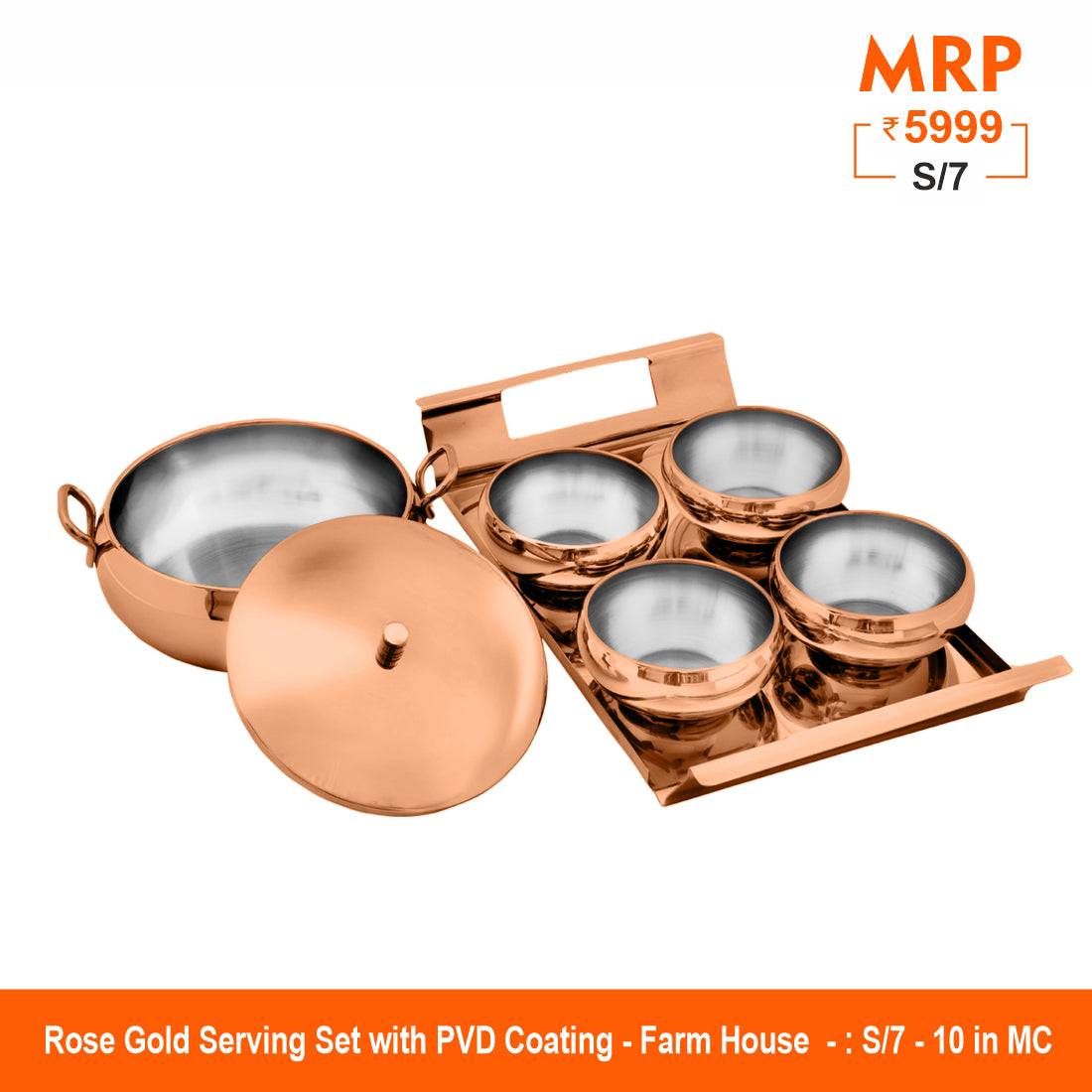 Rose Gold Serving Set with PVD Coating - Farm House