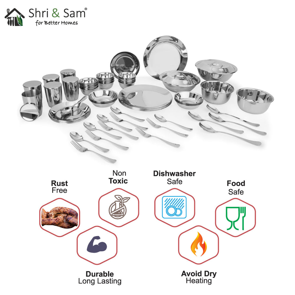Stainless Steel 64 PCS Dinner Set (6 People) Signature