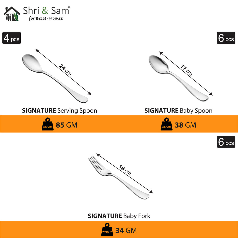 Stainless Steel 64 PCS Dinner Set (6 People) with Laser Signature