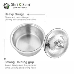 430 Hammered Patila with Lid