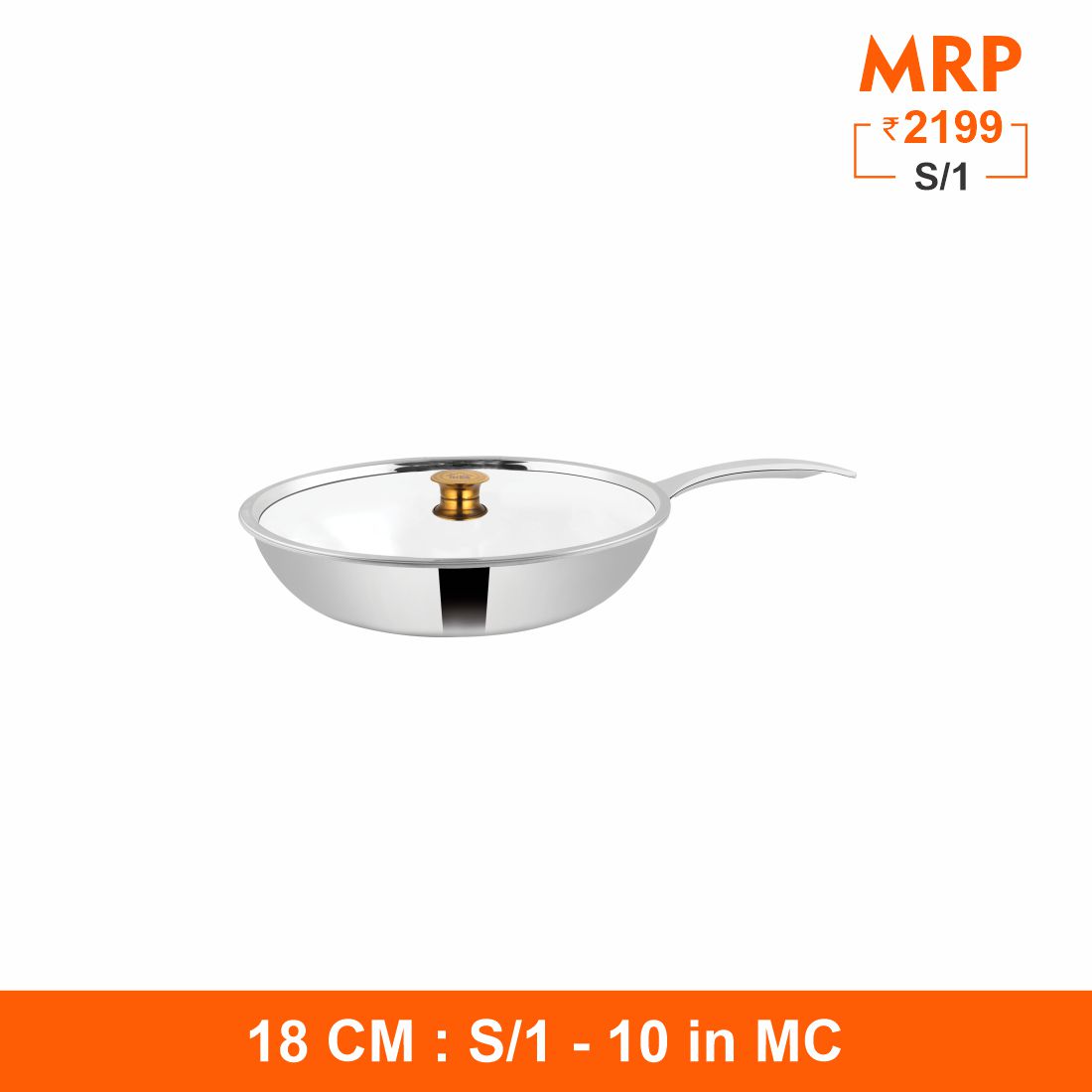 Triplica - Frypan with Stainless Steel Lid