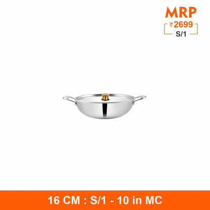 Triplica - Kadhai with Stainless Steel Lid