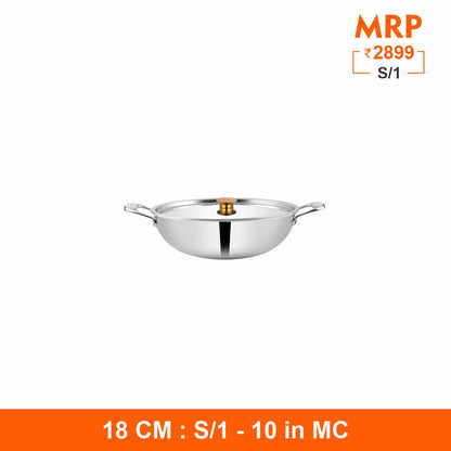 Triplica - Kadhai with Stainless Steel Lid
