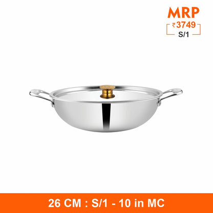 Triplica - Kadhai with Stainless Steel Lid