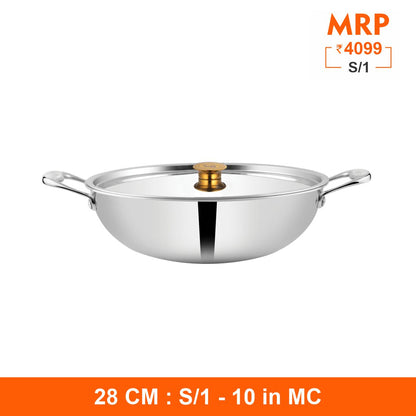 Triplica - Kadhai with Stainless Steel Lid