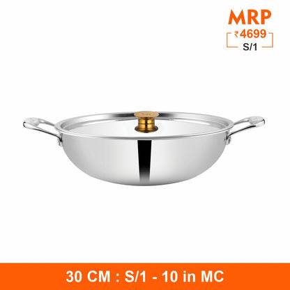 Triplica - Kadhai with Stainless Steel Lid