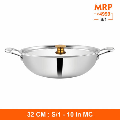 Triplica - Kadhai with Stainless Steel Lid