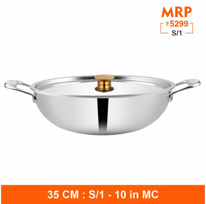 Triplica - Kadhai with Stainless Steel Lid