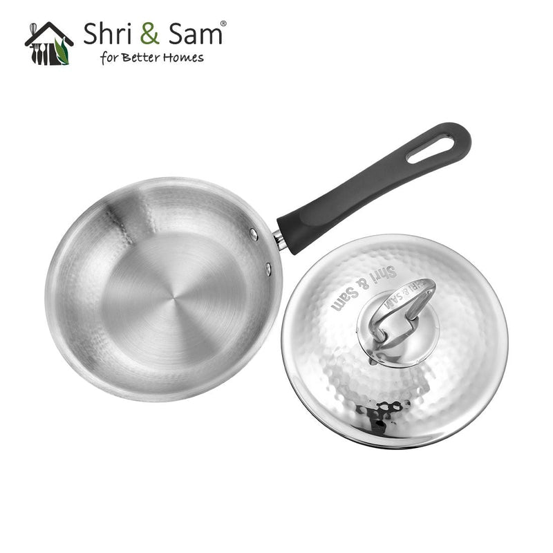 430 Hammered Fry Pan with Lid - 2.5 MM