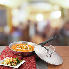 430 Hammered Fry Pan with Lid - 2.5 MM