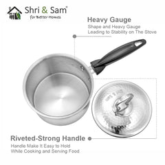 430 Hammered Sauce Pan with Lid