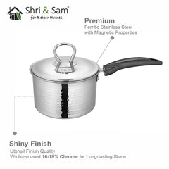 430 Hammered Sauce Pan with Lid